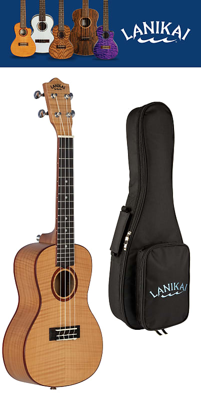 Lanikai Flame Maple Concert Acoustic Ukulele Uke Bag Reverb Uk