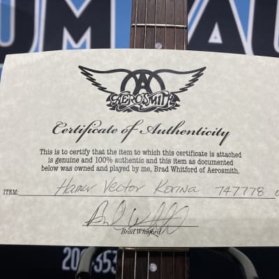 Hamer Brad Whitford’s Aerosmith, Vector Flying V Limited Edition, #001!! Authenticated!  (#78) 1997 image 3
