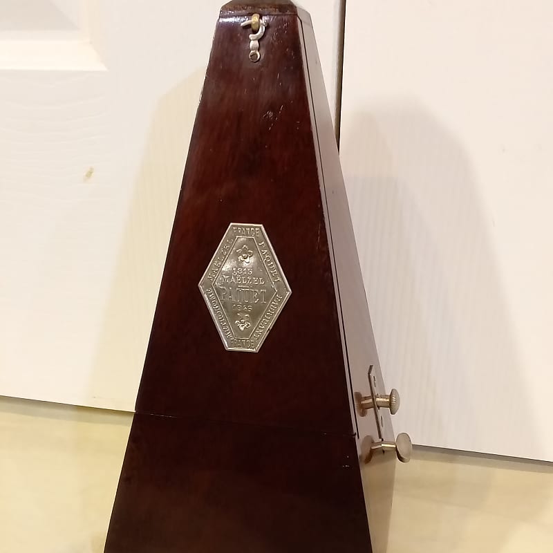 Fully Restored French Paquet Antique Maelzel Bell Metronome Walnut / Fruitwood, Has Solid SilverTrim image 1