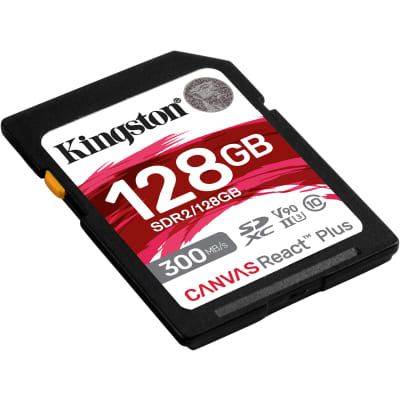 Kingston 128 GB Canvas React Plus UHS-II U3 V90 SDHC Full HD/4K/8K image 3