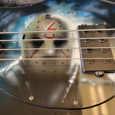 Ernie Ball Music Man Stingray 2017 - Stealth Black / Custom Jason Voorhees Paintjob image 5