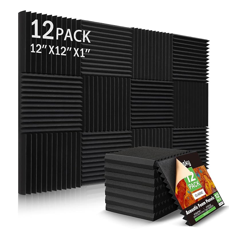 12 Pack Sound Proof Foam Panels Studio Acoustic Foam | Reverb