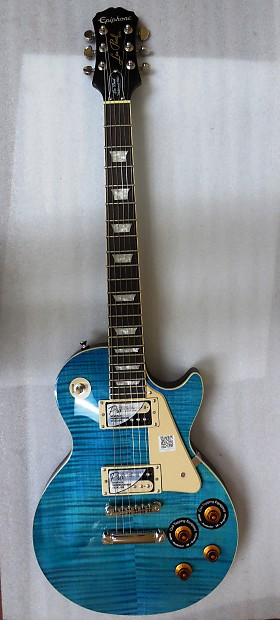 Epiphone Les Paul Traditional Pro Aqua Blue Flame 2014 Limited Edition