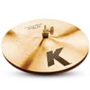 Zildjian 14" K Custom Series Dark Hi Hat Pair Drumset Cast Bronze Cymbals with Low to Mid Pitch and Solid Chick Sound K0943