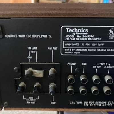 Technics SA-5370 Stereo AM/FM Receiver/Amp 1970s image 11