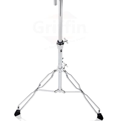 Double Tom Drum Stand - GRIFFIN Cymbal Holder Mount Arm Duel Percussion Hardware image 3