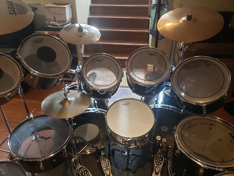 Vintage black TAMA drums 80s Neil Peart's setup. | Reverb Canada