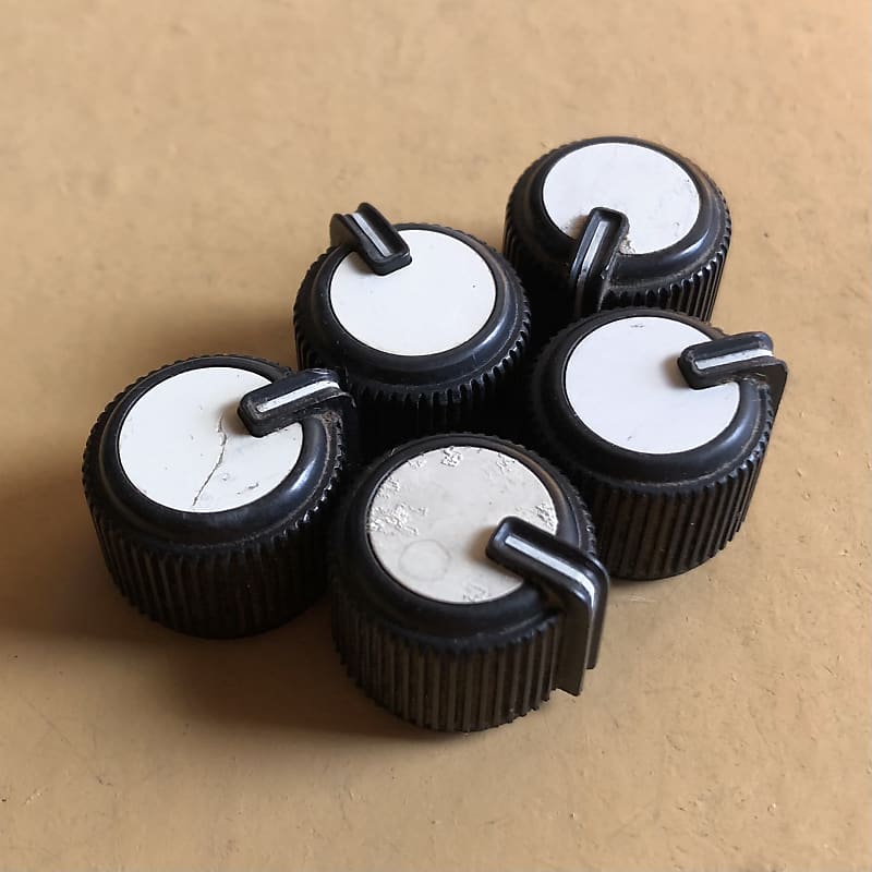 (5) 1970s80s Peavey Rogan Amp Knobs White Reverb
