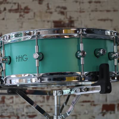 HHG Drums 14x5.5 Tiffany Blue Solid aluminum snare drum 2024 image 5