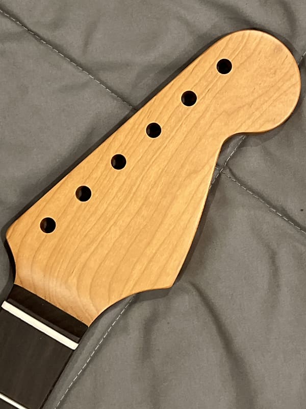 Guitar Neck Fits Strat, Roasted Maple , 9.5 radius Rosewood, | Reverb