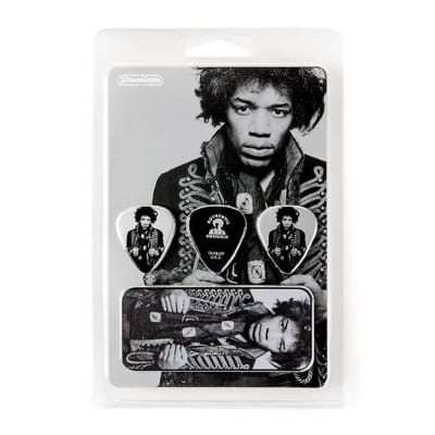 Dunlop JHCT14H Jimi Hendrix Collector Series Gered Mankowitz Guitar Picks - 6-Pack Tin image 1
