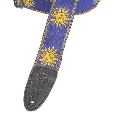Levy's MPJG-SUN-BLU Jacquard Weave Guitar Strap 2" Sun Design Blue