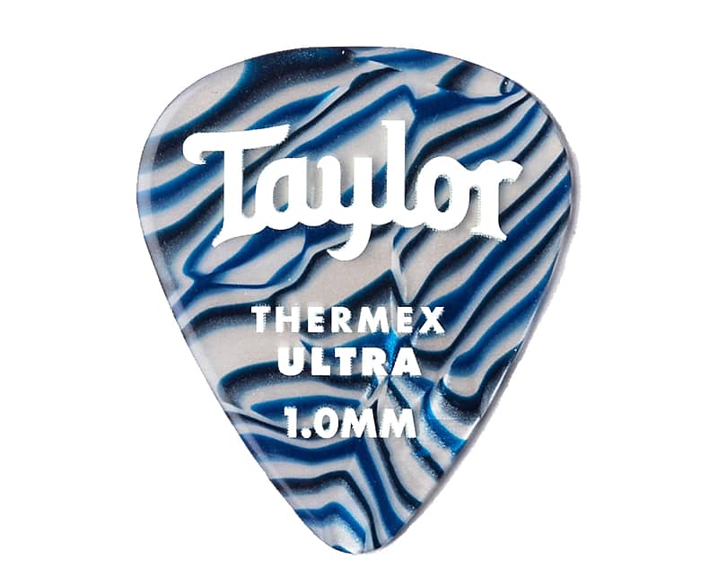 Taylor Premium 351 Thermex Ultra Guitar Picks in Blue Swirl 1.00mm, 6-pack