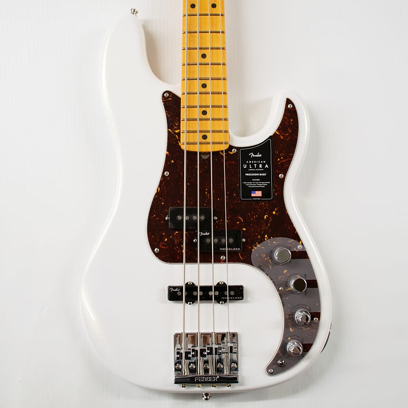 Fender American Ultra Precision Bass - Arctic Pearl with Maple Fingerboard image 1