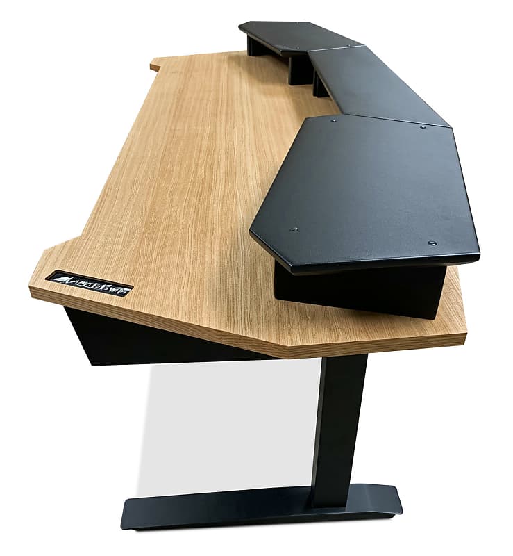 AZ Studio Workstations Elite Sit-Stand Studio Desk in Oak/Black image 1