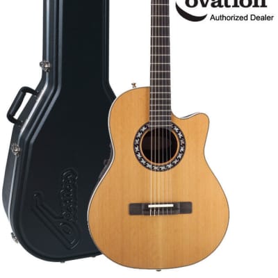 Ovation 1773AX-4 Pro Series Legend Nylon Mid Depth 6-String Acoustic-Electric Guitar w/ABS Hard Case for sale