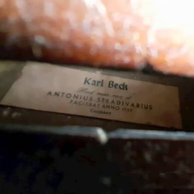 Karl Beck Stradivarius size 4/4 violin, Germany, Vintage, Lacquered Wood image 19