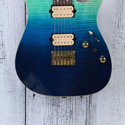 Ibanez High Performance RG421HPFM Electric Guitar Flame Maple Top Blue Reef image 1