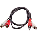 3 Foot Dual RCA Male to Dual RCA Female Audio Extension Cable - 2-RCA AV Cord