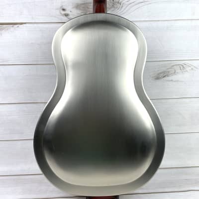 Royall Long Scale Tenor New Rough Brushed Steel Finish Brass Body Single Cone Resonator image 13