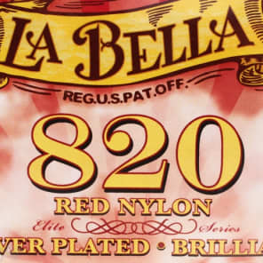 La Bella 820 Elite Red Nylon Flamenco Guitar Strings - Medium Tension image 3