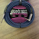 Ernie Ball 25' Braided Straight/Angle Instrument Cable  2019 Black/Blue