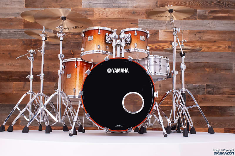 YAMAHA BEECH CUSTOM ABSOLUTE NOUVEAU 4 PIECE DRUM KIT, GOLD 