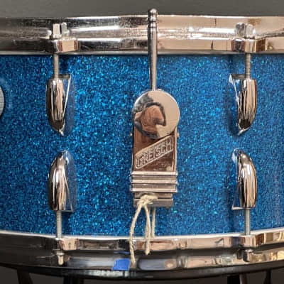 Gretsch Round Badge Blue Sparkle snare drum trio 4x14, 5.5x14, 6.5x14 image 17