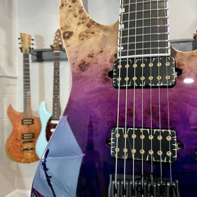 ESP E-II M-II 7 HT 7-String Electric Guitar w/ Case-Purple Natural Fade image 5