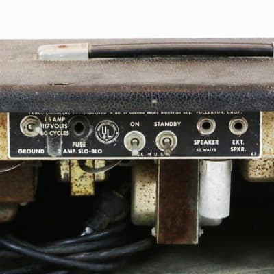 1965 Fender AB165 Bassman Amp Black Panel Vintage Original Piggyback Tube Amplifier Guitar Head image 11