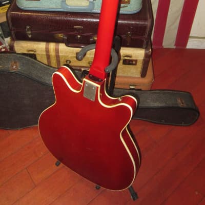 ~1965 Supro Clermont Hollowbody Electric Red w/ Original Case image 7