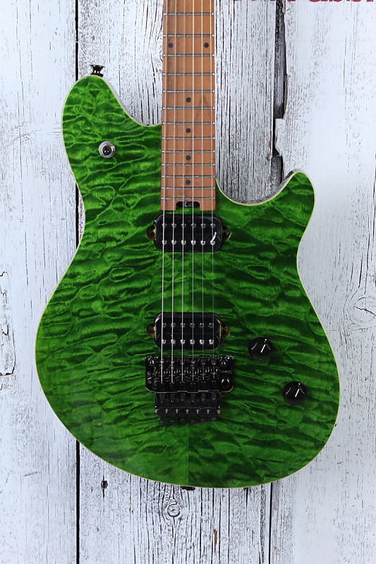 EVH Wolfgang WG Standard QM Electric Guitar Quilt Maple Top Transparent Green image 1