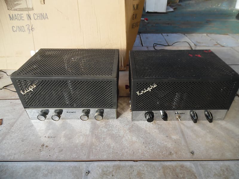 Knight S-753 S-755 ? Tube Amplifier Pair 1950&#039;s  			