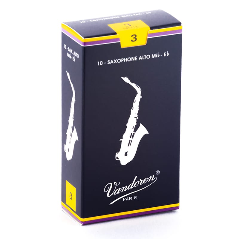 Vandoren SR213 Alto Sax Traditional Saxophone Reeds Strength 3 Box of 10 image 1
