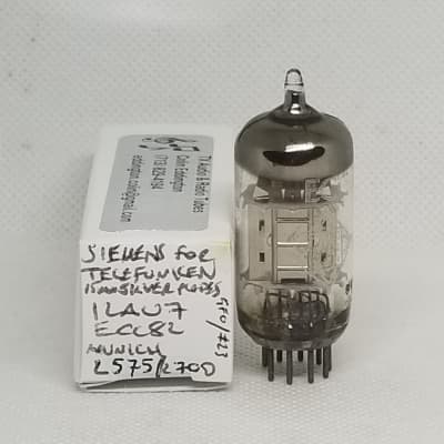 Telefunken by Siemens ECC82 Chrome / Silver Plate Well Balanced (4.6%) Single NOS 12AU7