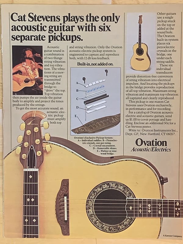 1977 Ovation Original Full Color Magazine Advertisement | Reverb