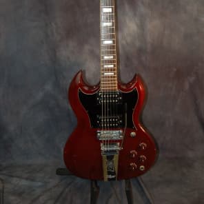 Vintage RARE Hoyer ROT2 SG Style German Guitar 1970's Burgandy Whammy Hardshell Case image 1