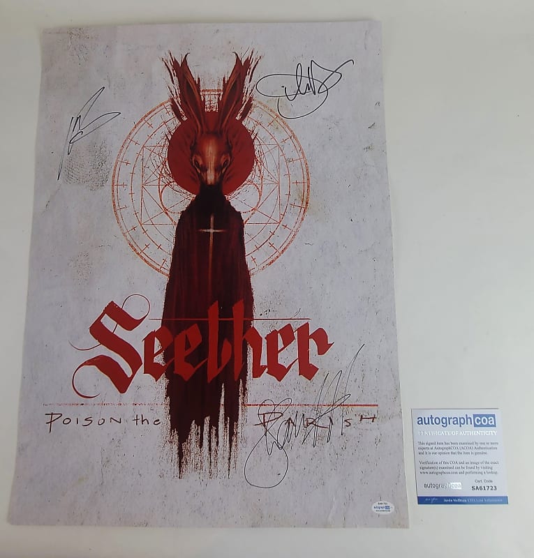 Seether Autographed Signed Poster ACOA | Reverb