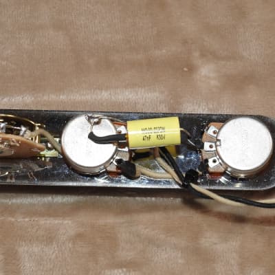 Aged Gotoh Telecaster Loaded Control Plate Harness with Treble Bleed WD 24mm Pots Oak Grigsby Switch image 6