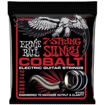 Ernie Ball Cobalt 7-String Skinny Top Heavy Bottom Electric Guitar Strings, 10-62 image 1