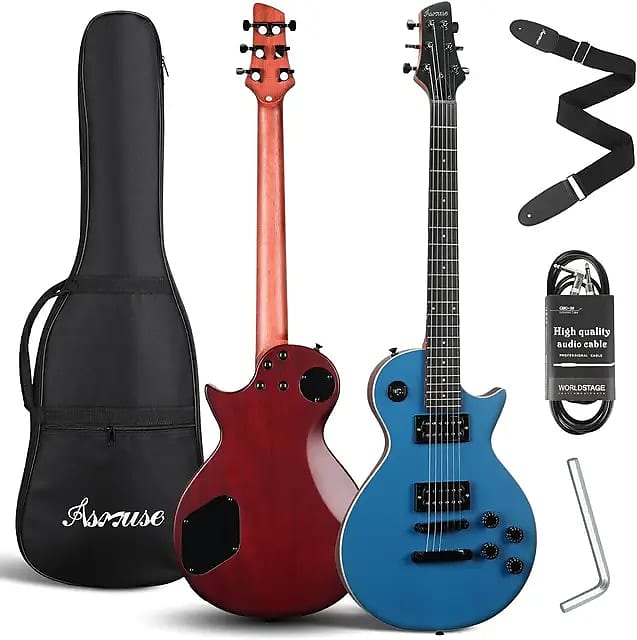 39 Inch LP Electric Guitar Kit Electric Guitar With Volume/Tone Controls, 3-Way Pickup (Blue) image 1
