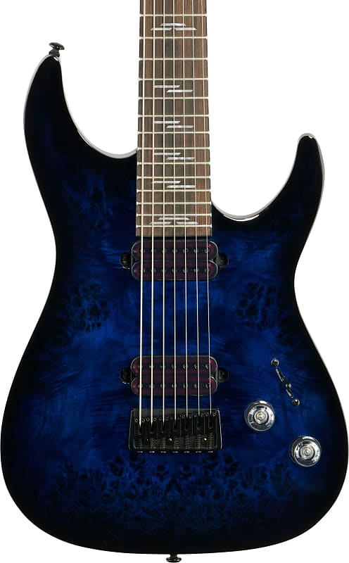 Schecter Omen Elite 7 7-String Electric Guitar, Trans Blue Burst image 1