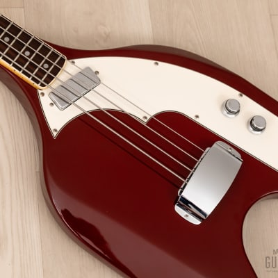 2000s Eko Rok IV Rokes Bass Vintage Reissue Wine Red w/ Case | Reverb