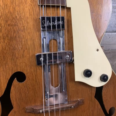 Sherwood H48 2420 Archtop Guitar w/Period Correct Silvertone Pick-up (1950's) w/Original Lifton Hardshell Case image 12