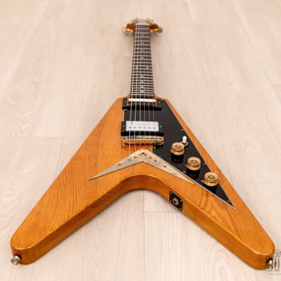 1978 Greco FV-900 Flying V Vintage Guitar Natural w/ Case, Japan Fujigen, Rocket Roll Sr image 10