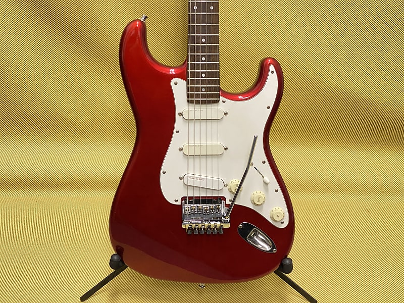 Fender Contemporary Stratocaster 1980s E serial MIJ Japan Candy Apple Red  Guitar Floyd Rose Bridge image 1