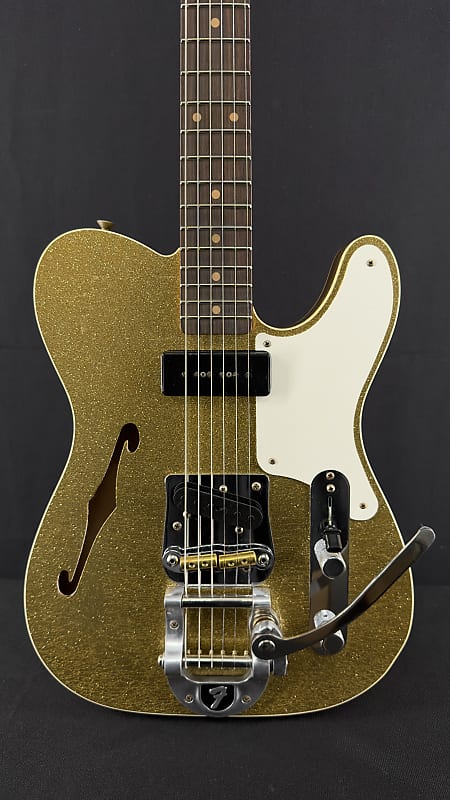 Fender Custom Shop Limited Edition P90 Tele Thinline Relic in Aged Gold  Sparkle with Bigsby