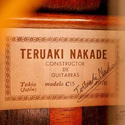1976 Teruaki Nakade Model C15 Vintage Classical Guitar, Spruce & Brazilian Rosewood w/ Case image 6