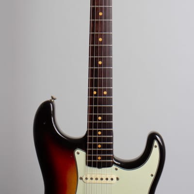 Fender  Stratocaster Solid Body Electric Guitar (1963), ser. #L20428, blonde tolex hard shell case. image 8