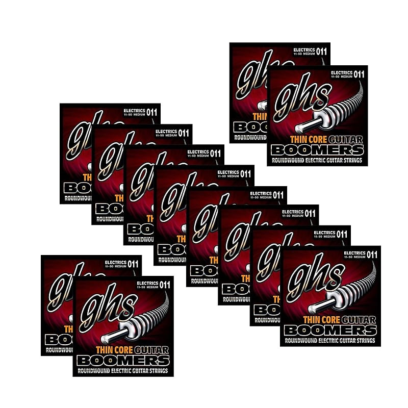 12-Pack GHS TC-GBM Thin Core Boomer Medium Electric Guitar Strings (11-50) image 1